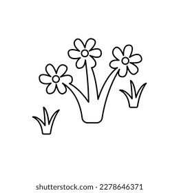flowers icon on a white background, vector illustration