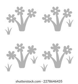 icono de flores en fondo blanco, ilustración vectorial