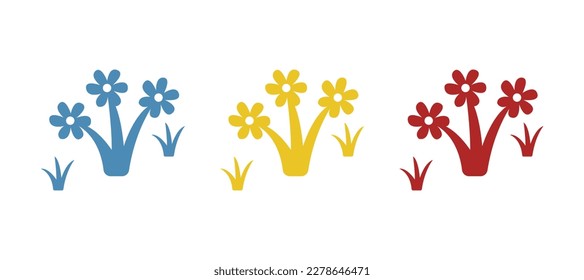flowers icon on a white background, vector illustration