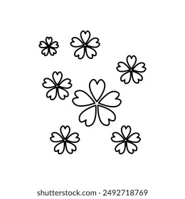 icono de flores sobre un fondo blanco, Ilustración vectorial