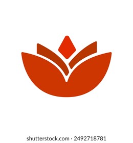 Blumensymbol auf weißem Hintergrund, Vektorillustration