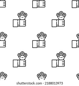 flowers icon pattern. Seamless flowers pattern on white background.