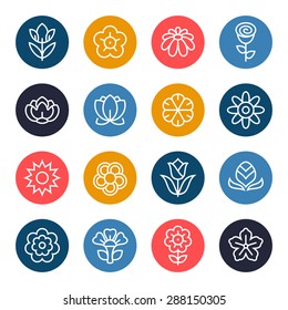 Flowers icon set