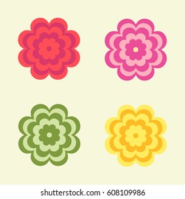 Flowers icon set