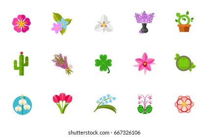 Flowers icon set