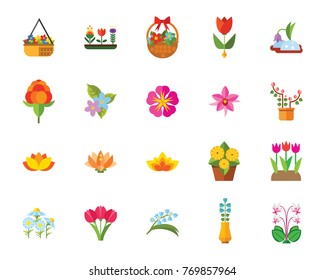 Flowers icon set