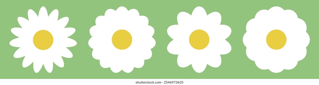 Flowers icon set. Flowers isolated on transparent background. Flowers in modern simple.