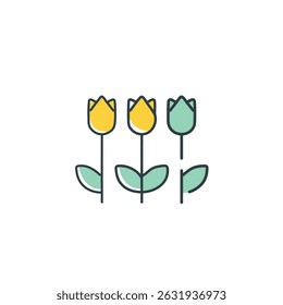 Flowers icon set. Flowers isolated on transparent background. Vector illustrator.