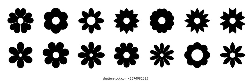Flowers icon set. Flowers in modern simple flat style. Vector illustrator.