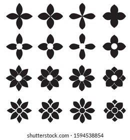 Flowers icon set on white background