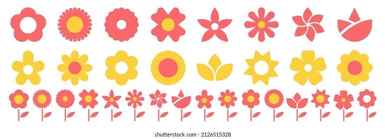 Blumensymbol-Set, Vektorgrafik