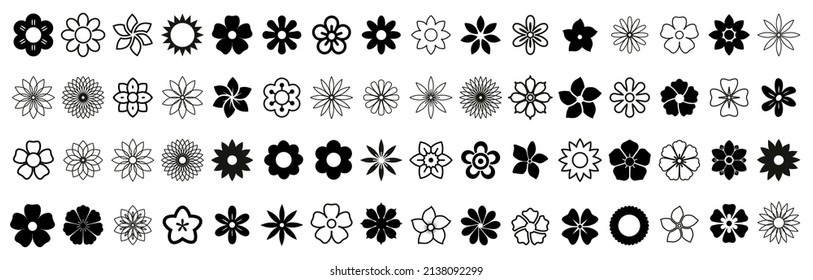 Flowers icon set vector illustration