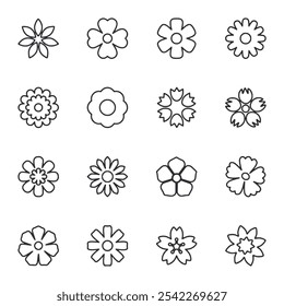 Flowers icon set vector illustration