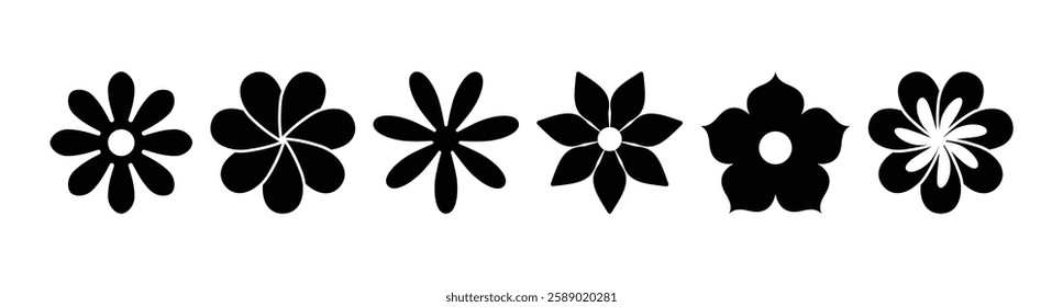 flowers icon silhouette vector design illustration