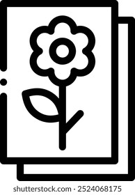ícone flores. Design De Estilo Linear Fino Isolado Em Plano De Fundo Branco
