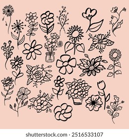 Blumen-Symbol, Vektordesign. Schöne Blumen Symbol Vektor. Moderne Blumen, Vektorbilder. Blume, Vektorsymbol, Foto und Bild.