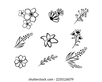 Flowers Icon Vector illustration. Nature Leaf decorative symbol. leaves of trees and plants sign, emblem isolated on white background, Flat style for graphic and web design, logo. EPS10