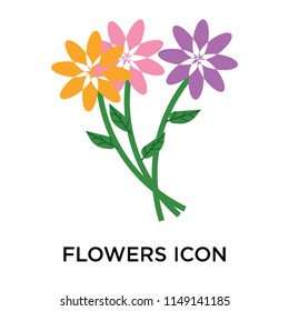 Flowers icon vector isolated on white background for your web and mobile app design, Flowers logo concept