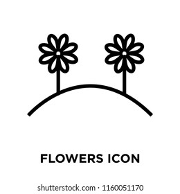 Flowers icon vector isolated on white background, Flowers transparent sign , line or linear sign, element design in outline style