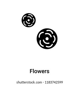 Flowers icon vector isolated on white background, logo concept of Flowers sign on transparent background, filled black symbol