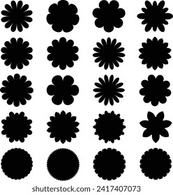 Blumensymbol, Vektorset. Blumensymbol-Sammlung. Vektorgrafik