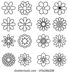 Flowers icon vector set. garden illustration sign collection. Flora symbol or logo.