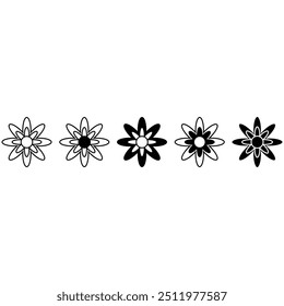 Flowers icon vector set. garden illustration sign collection. Flora symbol or logo.