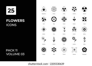 Flowers icons collection. Set vector line with elements for mobile concepts and web apps. Collection modern icons.