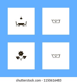 flowers icons. flower, dining room and delicate gentle degrees vector icons set