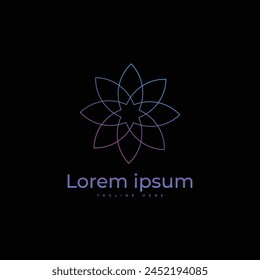 Iconos de flores logo Vector Plantilla gradiente