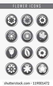 flowers icons over gray background. vector illustration