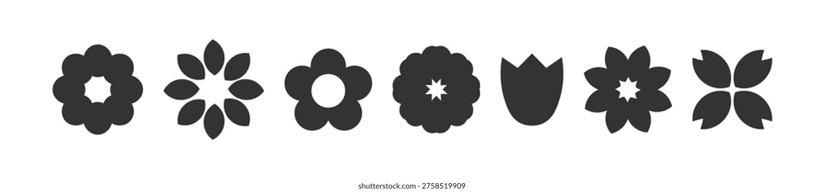 Conjunto iconos flores 