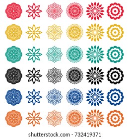 flowers icons set  vector