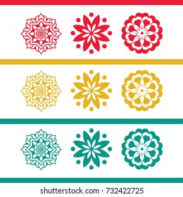 flowers icons set vector
