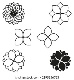 Flowers icons. Summer motif. Vector illustration. stock image.