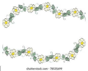flowers il line strip - illustration