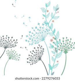 Flowers illustration. Delicate spring flowers for banner, postcard. Flowers for the holiday. Flowers sketch.