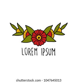 flowers illustration traditional tattoo flash