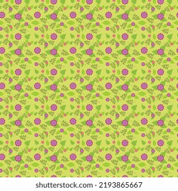 Flowers ilustration in seamless background texture 