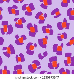 Flowers imitation. Vector abstract seamless pattern. Leopard skin texture illusion. 