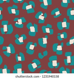 Flowers imitation. Vector abstract seamless pattern. Leopard skin texture illusion. . 