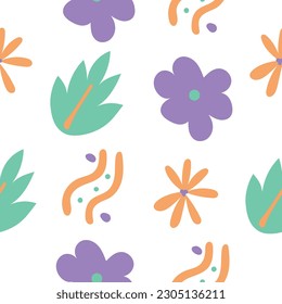 Flowers imperfect pattern, bright trendy calm pure pattern, abstract flowers imperfect pattern