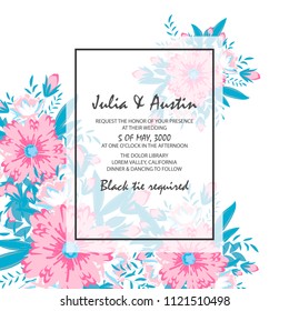 Tarjeta de invitación de flores