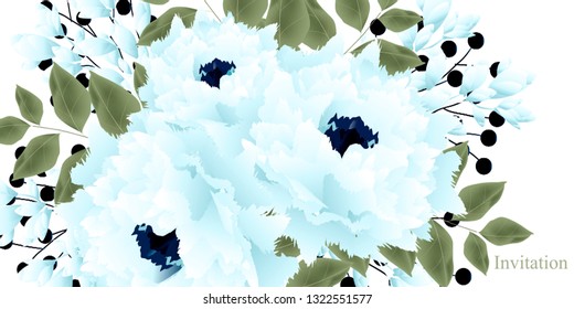 Flowers . Invitation card. Flowers background.