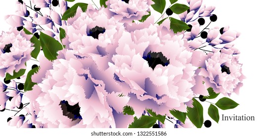 Flowers . Invitation card. Flowers background.
