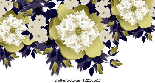 Flowers . Invitation card. Flowers background.