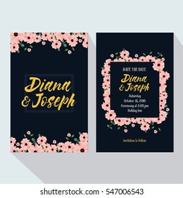 Flowers Invitation Pink