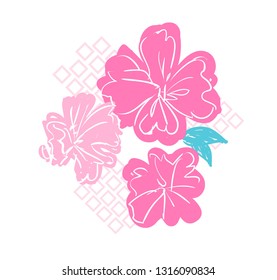 Flowers isolated on white background. Vector illustration.