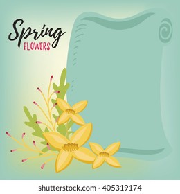 Flowers isolated vector on colorful background. Cute illustration.