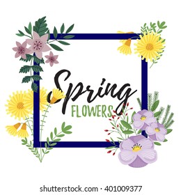 Flowers isolated. Flowers vector on white background. Cute flowers. 